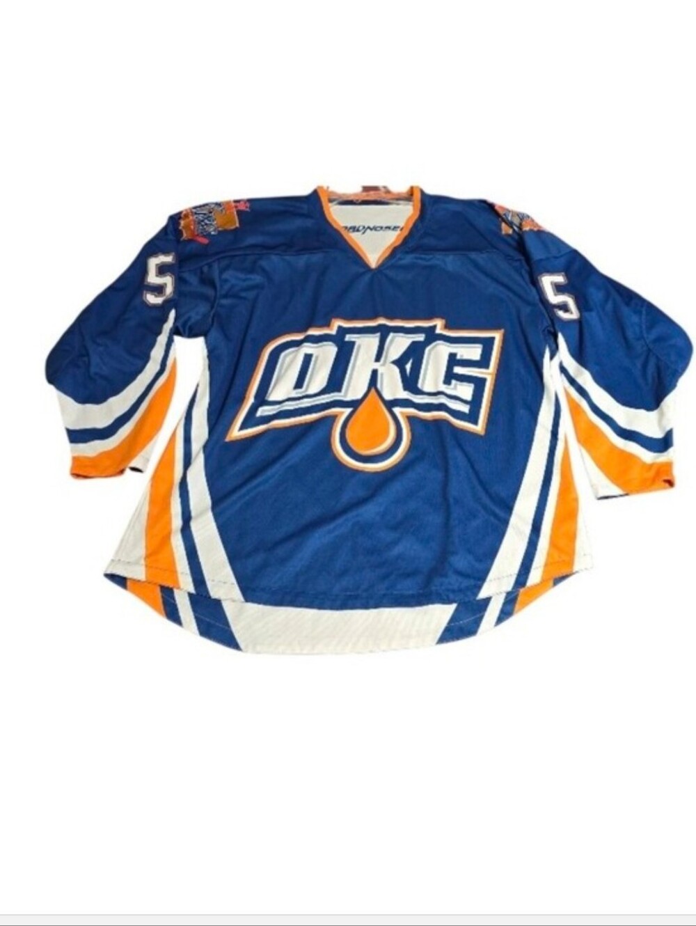 OKC Blue and Orange Hockey Jersey - Team Logo